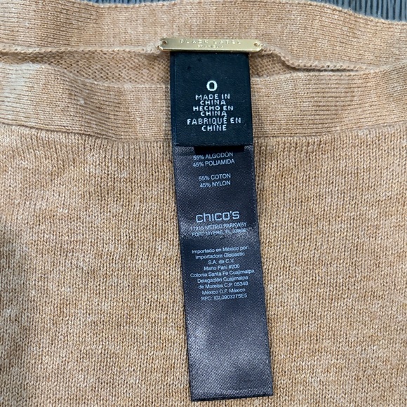 Chico's Black Label Camel Brown Crew Neck women’s Sweater size 0 - Picture 2 of 5